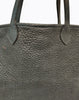 3514 Large Tote - American Bison - Color:Black Cobblestone with Gussets, Piping. Dimensions: 14" H x 17" L x 5" D