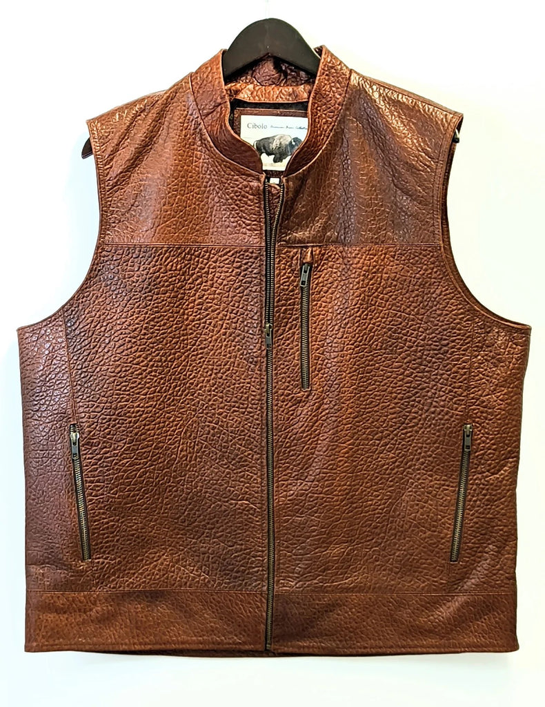#122 Traditional Expedition Vest in American Bison - Conceal & Carry enabled each side + breast pocket