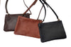 #3745 "Cibolo" Cross Body in American Bison. Color: "Comanche" Brown 2 exterior zip compartments. Dimensions: 8" H x 12 " L x 2" D