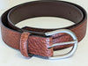 #125 American Bison Belts Custom Tanned American Bison Belts with quick snap detachable Solid Brass Buckles.

3 Buckle Options: Antique Brass, Nickel Matte & Nickel Plate. All in our trademark "Horseshoe" Buckles.

Mens Sizes 32" to 44"
