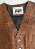 #119 Western Vest in American Bison - Cinnamon Bubble - Conceal & Carry